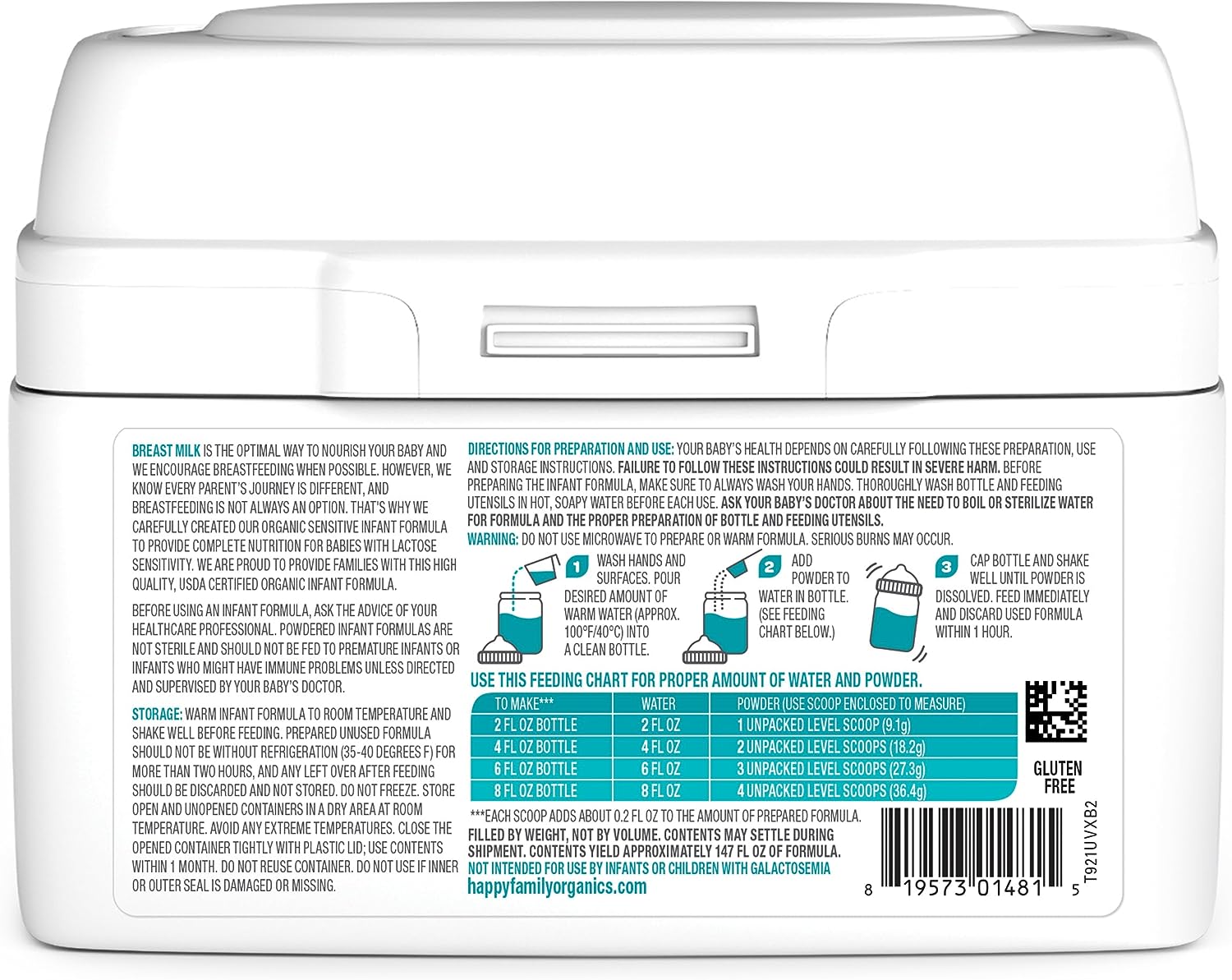 Happy Baby Organics Infant Formula Milk Based Powder packaging may vary, Stage 1 Sensitive, 21 Ounce - Image 4